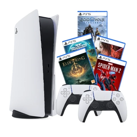 کنسول بازی PS5 2016 SLIM DIGITAL به همراه دسته ی بازی اضافه به همراه اکانت ده  عدد بازی (5 رندوم - 5 انتخابی )